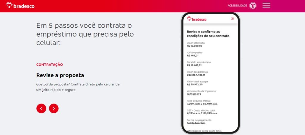 como solicitar emprestimo bradesco
